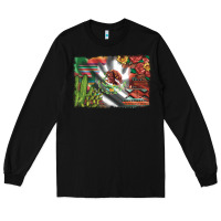 Black mexico flag sunflowers roses and cactus with serape aztec and leopard Long Sleeve Tee - Artiststas
