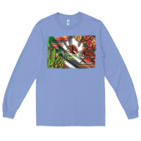 Colony Blue mexico flag sunflowers roses and cactus with serape aztec and leopard Long Sleeve Tee - Artiststas