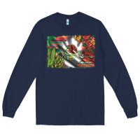Navy mexico flag sunflowers roses and cactus with serape aztec and leopard Long Sleeve Tee - Artiststas