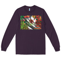 Plum mexico flag sunflowers roses and cactus with serape aztec and leopard Long Sleeve Tee - Artiststas
