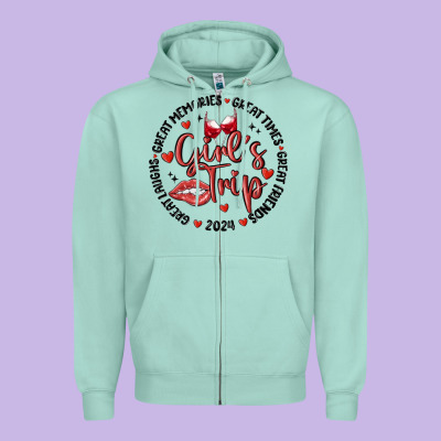 Girl's Trip Zipper Hoodie Designed By Maliassmallbusiness