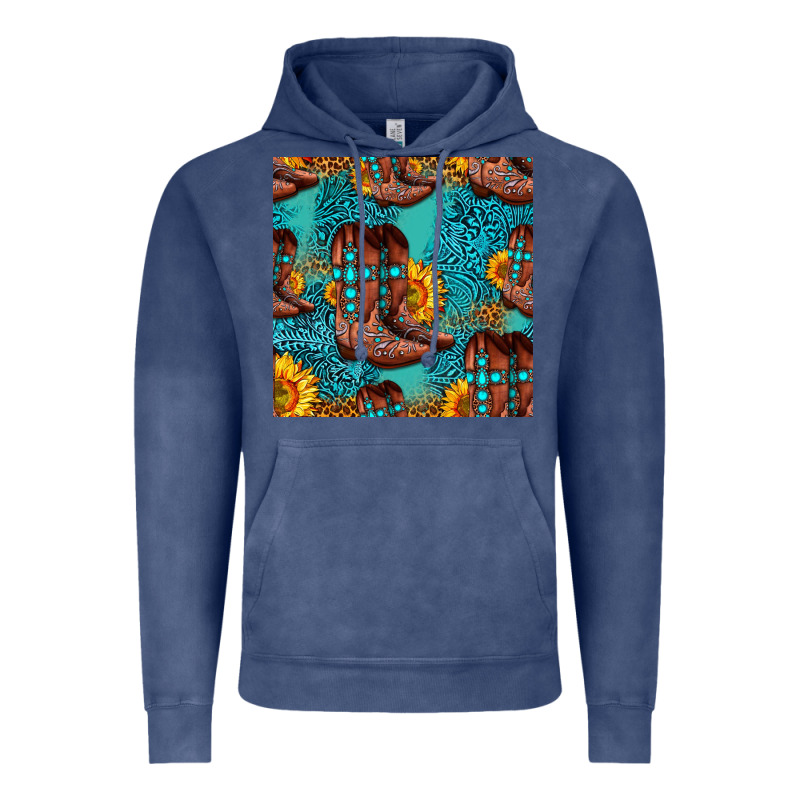 Western Boots Seamless Pattern Vintage Hoodie by HRA Design Shop | Teevron