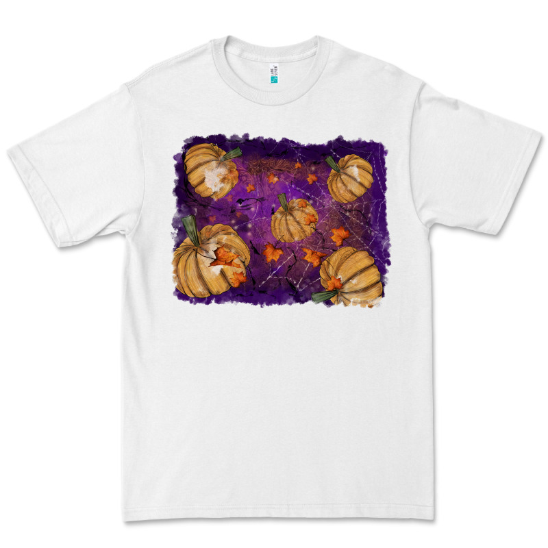 Halloween Pumpkin Cobweb Background Premium Tee by RanaPortraitStore | Teevron