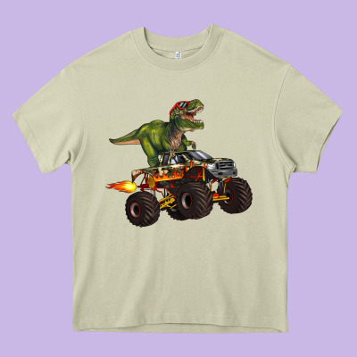 Monster Truck And T Rex Dinosaur Heavy Core Tee Designed By Artiststas