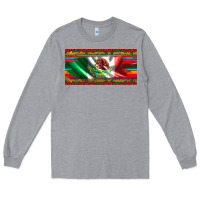 Heather Grey mexico flag serape roses leopard and glitter licanse plate Long Sleeve Tee - Artiststas
