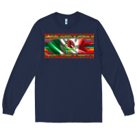Navy mexico flag serape roses leopard and glitter licanse plate Long Sleeve Tee - Artiststas