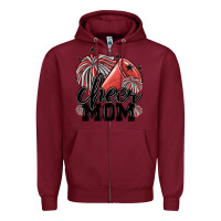 Burgundy cheer mom Zipper Hoodie - MaliasSmallBusiness