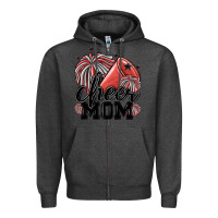 Charcoal Heather cheer mom Zipper Hoodie - MaliasSmallBusiness