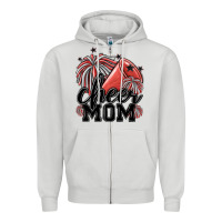 Dove Grey cheer mom Zipper Hoodie - MaliasSmallBusiness