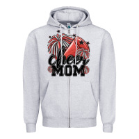 Heather Grey cheer mom Zipper Hoodie - MaliasSmallBusiness