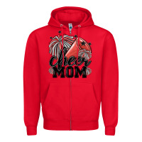 Red cheer mom Zipper Hoodie - MaliasSmallBusiness