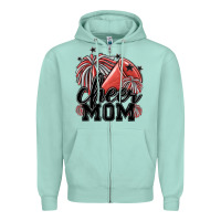 Seafoam cheer mom Zipper Hoodie - MaliasSmallBusiness