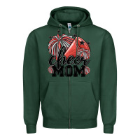 Sports Green cheer mom Zipper Hoodie - MaliasSmallBusiness