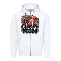 White cheer mom Zipper Hoodie - MaliasSmallBusiness