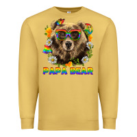 Antique Gold Papa Bear Pride LGBTQ+ Premium Sweatshirt - BundleAndBundleShop