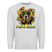 Dove Grey Papa Bear Pride LGBTQ+ Premium Sweatshirt - BundleAndBundleShop