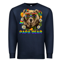 Navy Papa Bear Pride LGBTQ+ Premium Sweatshirt - BundleAndBundleShop