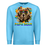 Ocean Blue Papa Bear Pride LGBTQ+ Premium Sweatshirt - BundleAndBundleShop