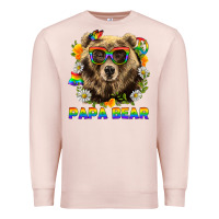 Pale Pink Papa Bear Pride LGBTQ+ Premium Sweatshirt - BundleAndBundleShop