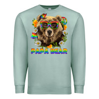 Seafoam Papa Bear Pride LGBTQ+ Premium Sweatshirt - BundleAndBundleShop