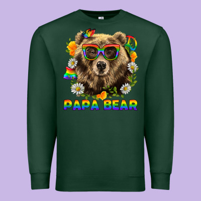 Papa Bear Pride Lgbtq+ Premium Sweatshirt Designed By Bundleandbundleshop