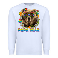 White Papa Bear Pride LGBTQ+ Premium Sweatshirt - BundleAndBundleShop