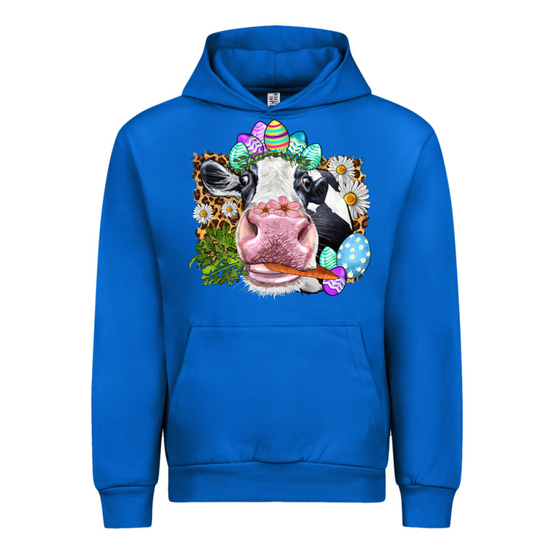 Happy Easter Cow With Eggs Easter Day Urban Hoodie by HowdyJamesFarm | Teevron