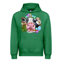 Emerald Happy Easter Cow with eggs Easter Day Urban Hoodie - HowdyJamesFarm
