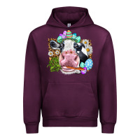 Mauve Wine Happy Easter Cow with eggs Easter Day Urban Hoodie - HowdyJamesFarm