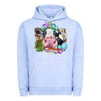 Pigment Grape Ice Happy Easter Cow with eggs Easter Day Urban Hoodie - HowdyJamesFarm