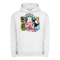 Pigment Lunar Rock Happy Easter Cow with eggs Easter Day Urban Hoodie - HowdyJamesFarm