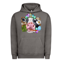 Pigment Tornado Happy Easter Cow with eggs Easter Day Urban Hoodie - HowdyJamesFarm