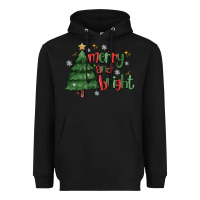 Black Merry And Bright Heavyweight Hoodie - MaliasSmallBusiness