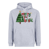 Heather Grey Merry And Bright Heavyweight Hoodie - MaliasSmallBusiness
