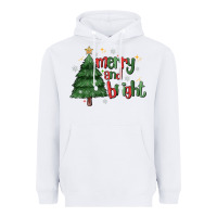 White Merry And Bright Heavyweight Hoodie - MaliasSmallBusiness