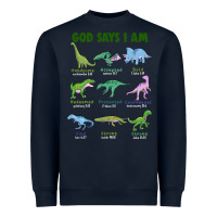 Navy god says i am dinosaurs Heavyweight Sweatshirt - JahusDesignShop