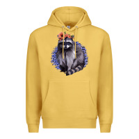 Antique Gold Raccoon with Flowers Premium Hoodie - Bettercallsaul