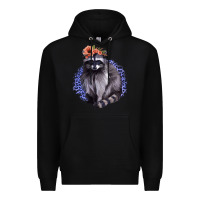 Black Raccoon with Flowers Premium Hoodie - Bettercallsaul