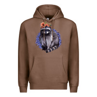 Chestnut Raccoon with Flowers Premium Hoodie - Bettercallsaul