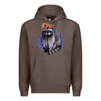 Coffee Raccoon with Flowers Premium Hoodie - Bettercallsaul