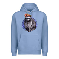 Colony Blue Raccoon with Flowers Premium Hoodie - Bettercallsaul