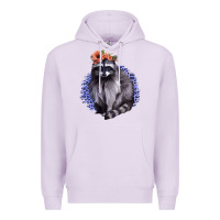 Lilac Raccoon with Flowers Premium Hoodie - Bettercallsaul