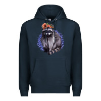 Navy Raccoon with Flowers Premium Hoodie - Bettercallsaul
