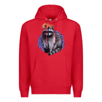 Red Raccoon with Flowers Premium Hoodie - Bettercallsaul