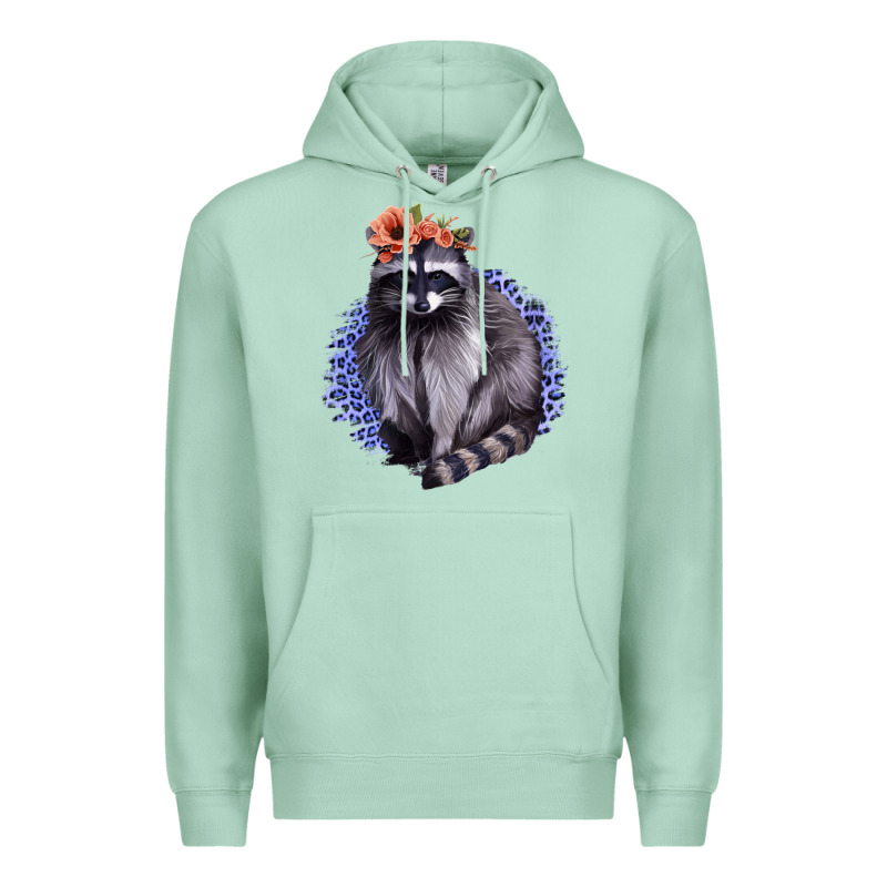 Raccoon With Flowers Premium Hoodie by Bettercallsaul | Teevron