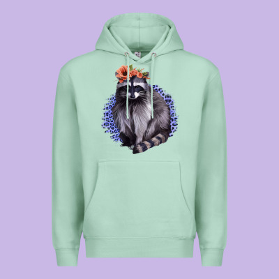 Raccoon With Flowers Premium Hoodie Designed By Bettercallsaul