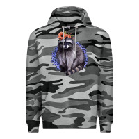 Slate Camo Raccoon with Flowers Premium Hoodie - Bettercallsaul