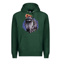 Sports Green Raccoon with Flowers Premium Hoodie - Bettercallsaul