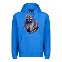 True Royal Raccoon with Flowers Premium Hoodie - Bettercallsaul