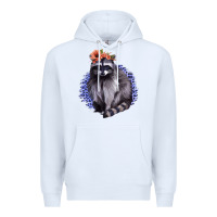 White Raccoon with Flowers Premium Hoodie - Bettercallsaul